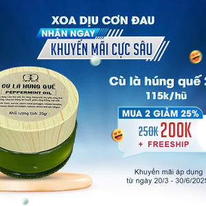 Combo 2 hũ dầu cù là húng quế 20gr 