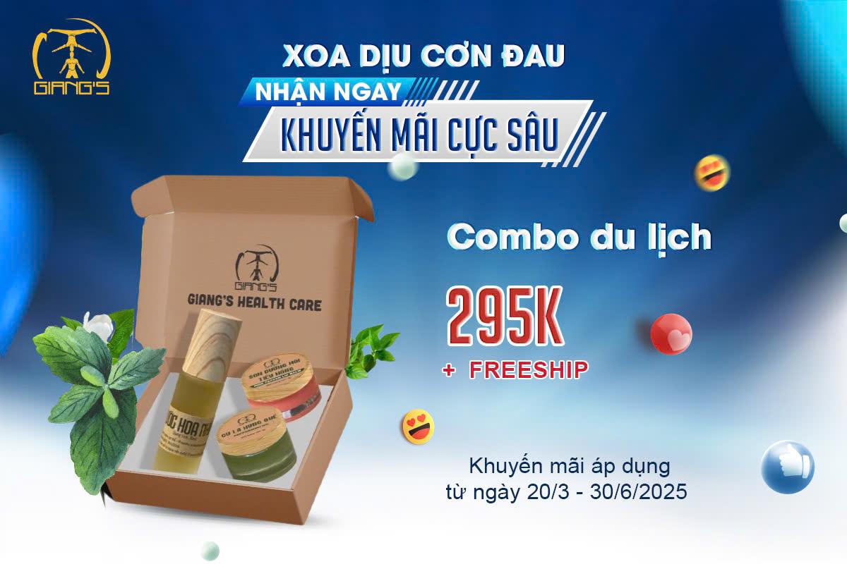 Combo du lịch : 1 chai Nước hoa nhài,  1 hũ Son dưỡng môi tiêu hồng, 1  hũ Cù là húng quế