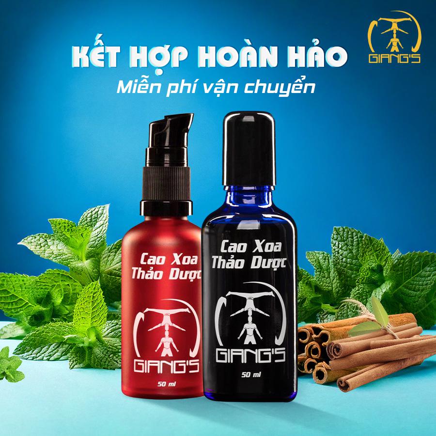 Combo 1 Cao xoa thảo dược Giang's chuyên dùng cho Cổ Vai-Gáy và 1 Hiệu quả nhanh - Hấp thụ tốt