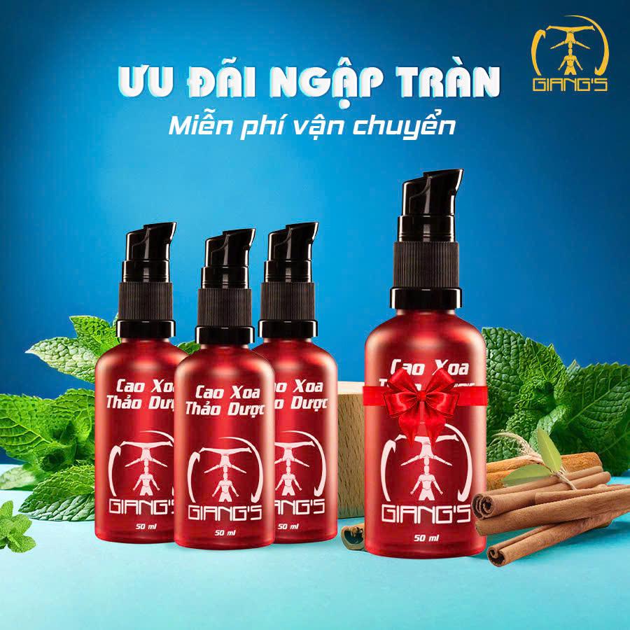 Combo 3 chai Cao xoa Thảo dược Giang's Hiệu quả nhanh Hấp thụ tốt