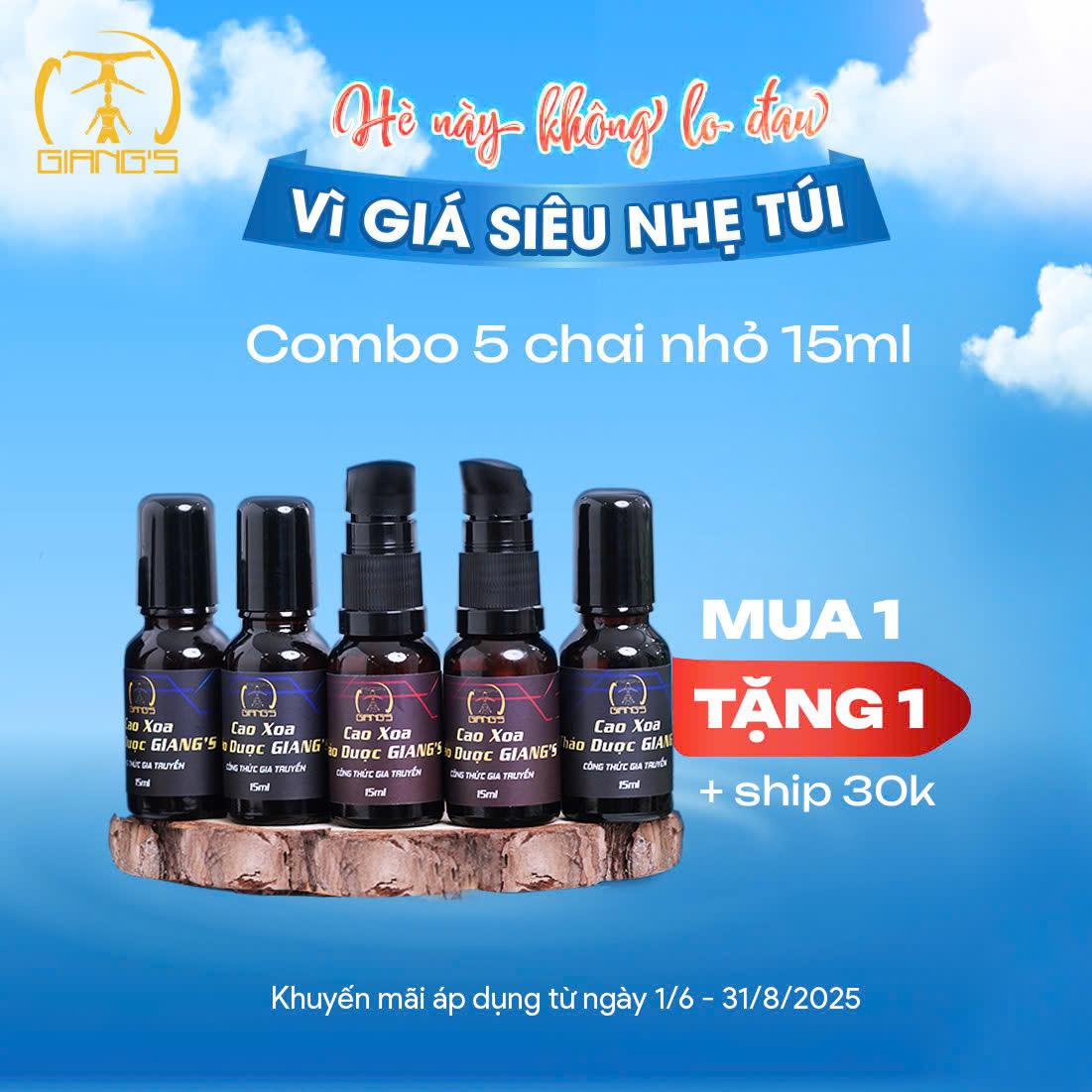 Set Quà tặng 5 Chai Cao xoa Giang's 15ml