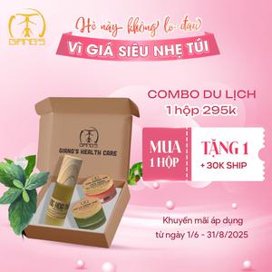Combo du lịch : 1 chai Nước hoa nhài,  1 hũ Son dưỡng môi tiêu hồng, 1  hũ Cù là húng quế