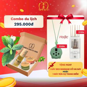 Combo du lịch : 1 chai Nước hoa nhài,  1 hũ Son dưỡng môi tiêu hồng, 1  hũ Cù là húng quế