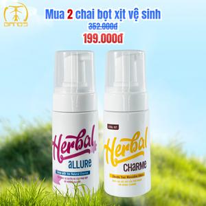 Combo bọt xịt vệ sinh : 1 chai Herbal allure (nữ) - 1chai Herbal charme (utral hot; nam; nóng ấm)